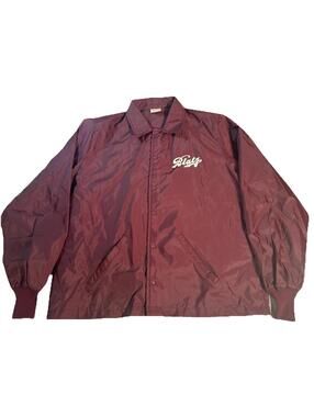Vintage Blatz Beer Jacket Button Snap 80s Delivery Workwear Rare USA Men’s Large